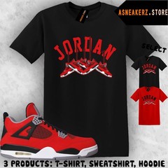 Tee Shirt Matching AJ 4 Toro Bravo 2026 To Match Sneaker Shoe Hanging 4s T-Shirt