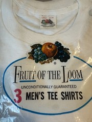 Vintage 60s Fruit Of The Loom Men’s Tee Shirt 3 Pack White Large USA NOS