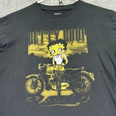 Brisco Brands Shirt Mens Large Black Betty Boop Motorcycle Graphic Tee Biker