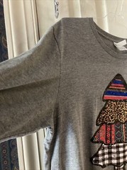 THE CORAL CACTUS (CHRISTMAS TREE) UNISEX GRAY LS POLY COTTON RAYON T SHIRT SZ LG