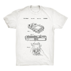 Atari Gameboy Patent T-Shirt.100% Cotton Comfy Tee on Black White or Gray. NEW