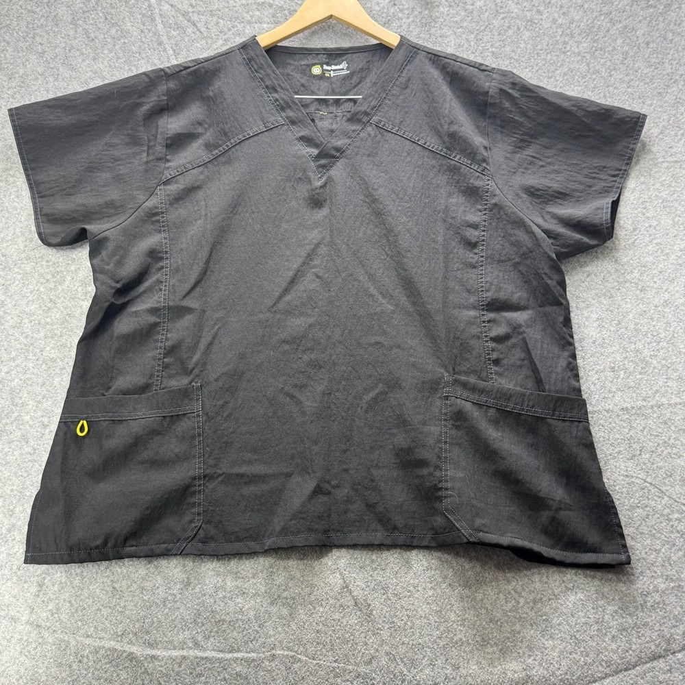 Four-Stretch Shirt Men 3XL Black V-Neck Twill Pockets Tagless Relaxed Fit