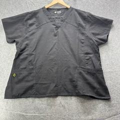 Four-Stretch Shirt Men 3XL Black V-Neck Twill Pockets Tagless Relaxed Fit