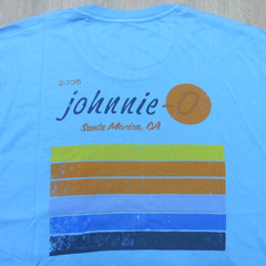 JOHNNIE O Mens M MEDIUM T SHIRT SUN LINE MALIBLU BLUE GRAPHIC SHORT SLEEVE GOLF