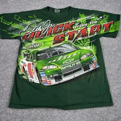 Dale Earnhardt Jr NASCAR Shirt Mens Large Chase Authentics AMP Energy Green Y2K