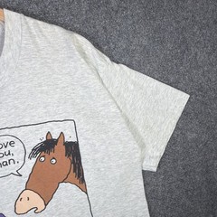 Vintage Beer Shirt Mens Large Gray 90s Budweiser Funny Quote Horse Parody