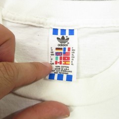 VTG Adidas Shirt Men XL 90s USA American Flag Graphic Tee Spellout Single Stitch