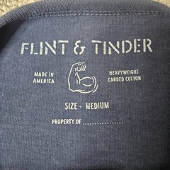 Flint & Tinder Henley Shirt Men’s Medium Blue Heavyweight Cotton Workwear USA