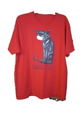 Black Cat Hiss Off Shirt Mask Wearing Funny Meow Cat Red Tshirt Pandemic Top