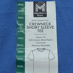 Member’s Mark Crewneck Tee Mens XXXL Blue Fantasy NEW Classic Fit MM22170