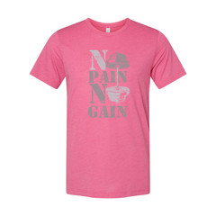 Unisex No Pain No Gain Graphic T-Shirt With Dumbbell Design For Gym Workouts And