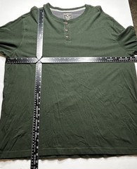 RuffHewn Well-Worn Men’s XXL Olive Green Long Sleeve Henley Shirt 100% Cotton