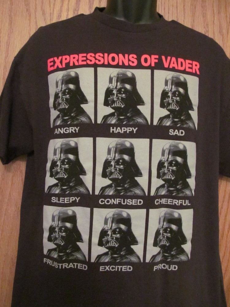 Star Wars – Expressions of Vader T-Shirt, Black, Large