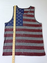 American Flag Patriotic Tank Top Red White Blue Gray Distressed Mens Sz XL