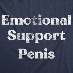 Mens Emotional Support Penis Funny T Shirts Adult Graphic Tee for Men