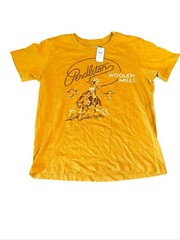 Pendleton Woolen Mills Men’s T-Shirt Cowboy Logo Size M Yellow NWT SMRP $34