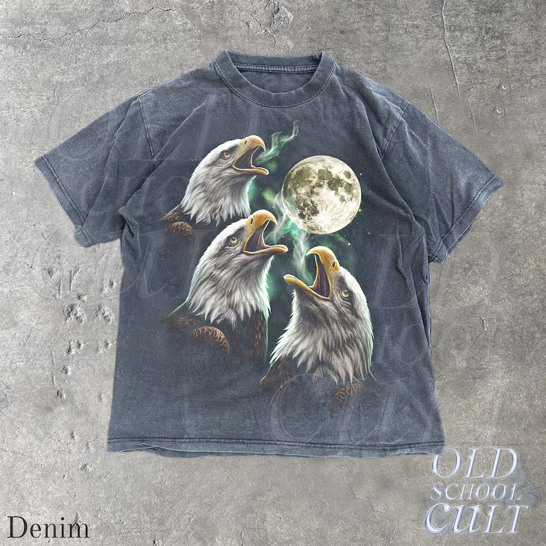 Eagle Howling Moon Vintage Comfort Tee