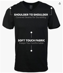 6-Pack Gildan Men’s V-Neck T-Shirt Small Black Multipack, Style G1103