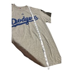 Majestic Los Angeles Dodgers WordMark Gray Tee Size M