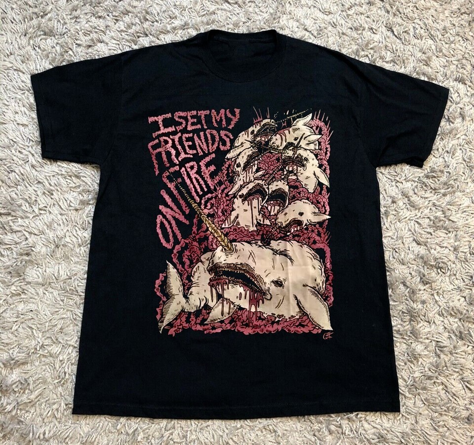 I Set My Friends On Fire Narwhals T-shirt Unisex Short Sleeve S-5Xl Shirt