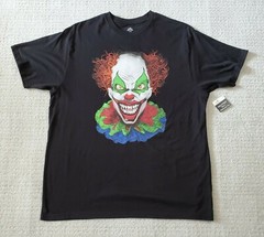 Mens Way to Celebrate Halloween T-Shirt Black with Scary Clown XL XG 46 – 48