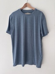 Quince Cotton Modal Crew Neck Tee Shirt Mens Size L Heather Blue Grey