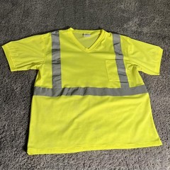 Shirt Mens XL Yellow Hi Vis Reflective Lot Of 2 Classic Industrial Supplies Work