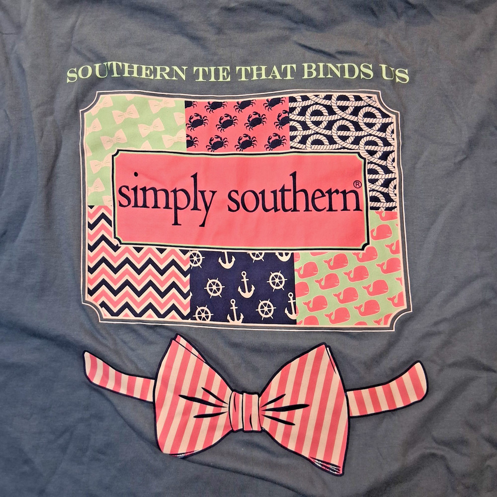 simply southern tee shirt large multi logo front back