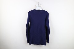 Vtg 90s Streetwear Mens Medium Blank Thermal Ribbed Knit Long Sleeve T-Shirt USA
