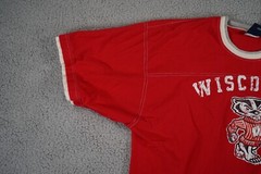 Vintage University of Wisconsin T Shirt Mens XL Red Double Sided Lined Badgers