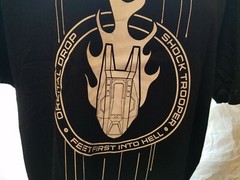 Halo ODST Black T-SHIRT Shock Trooper Orbital Drop Feet First Loot Crate NEW!