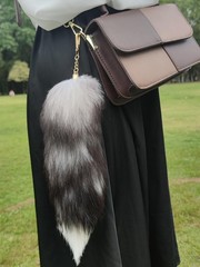 Fluffy Fox Tail Fur Keychain Therian Cosplay Handbag Tassel Hook Accessories …