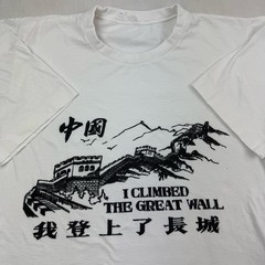 Vintage I Climbed The Great Wall T Shirt Adult Large Tourist China 90s Graphic