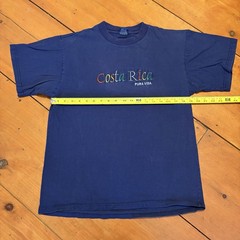 Costa Rica Pura Vida T Shirt EMBROIDERED. Large
