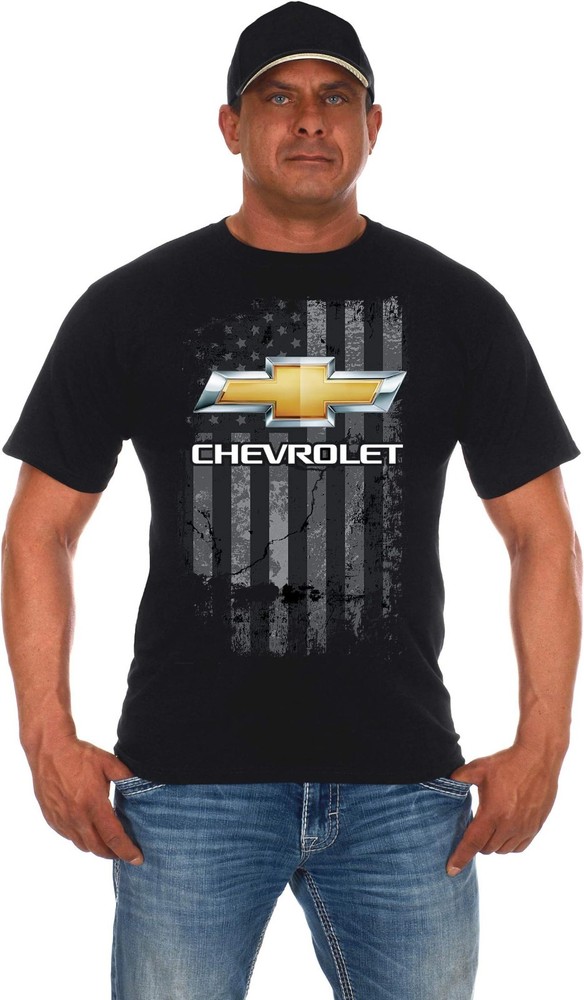 JH Design Men’s Chevy Bow Tie Patriotic American Flag T-Shirt