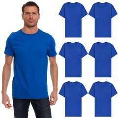 BILLIONHATS 6 Pack Men’s Cotton Short Sleeve T-Shirts 3XL (Royal Blue)