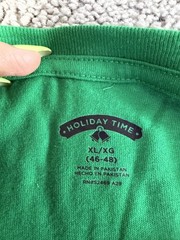 Holiday Time Shirt Mens XL Green Elf Costume Candy Cane Christmas Graphic Tee