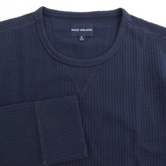 Mack Weldon Mens Shirt Navy Waffle Knit Long Sleeve Cotton Blend Size XL