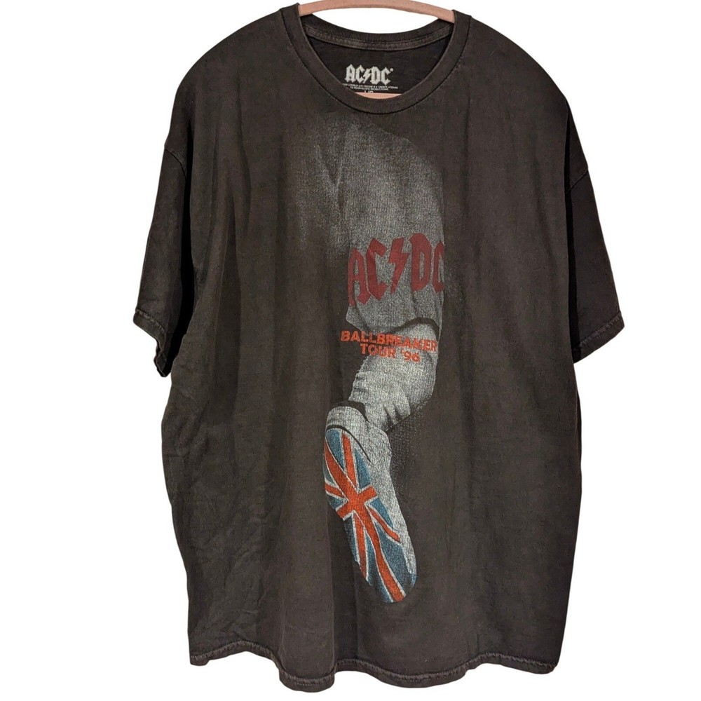ACDC Ballbreaker Tour 96 Graphic T Shirt Black L G Oversized Rock Concert Tee