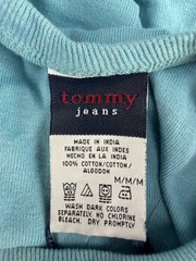 VTG Tommy Jeans Mens Baby Blue Sleeveless Pullover Shirt Size M