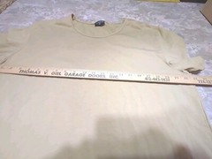 Letaotao Men’s XL Khaki Beige T-Shirt Longer Style Short Sleeve Pull On Casual