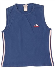 Adidas Mens Vest Top UK 36/38 Small Blue Cotton JG10