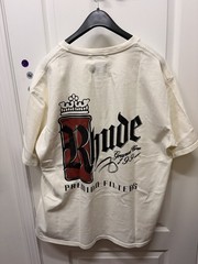 Rhude Fumar 91 Graphic Print Men’s White/Black/Red Cotton Crew Neck T-Shirt XL
