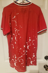 Bleecker and Mercer Throwback Red Splatter Foil Jersey w/Zippers Mens NWT Sz L