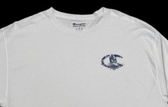 Champion Logo Crewneck Long Sleeves Bright Royal Athletic Graphic Tee T Shirt L
