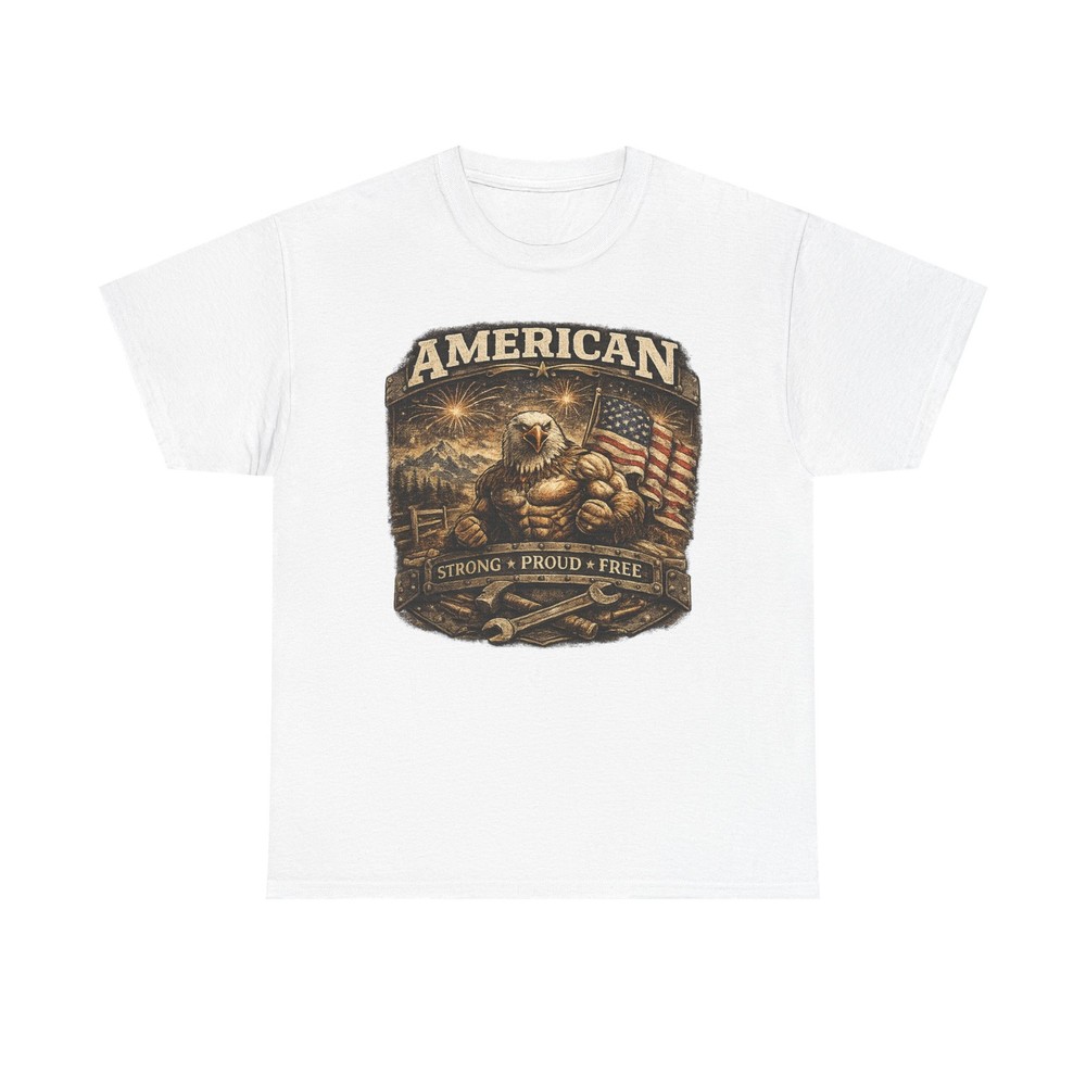 American Strong Proud Free Patriotic Eagle USA Flag 4th Of July T Shirt
