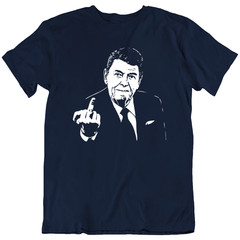 Ronald Reagan Donald Trump Republican Middle Finger T-Shirt Tee Gift New
