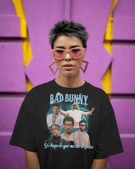 Vintage Bad Bunny Graphic Tee: 90s Retro Style Music Shirt
