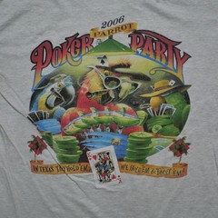Vintage Caribbean Soul T Shirt Mens XL Grey Parrot Poker Party 2006 Y2K