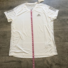 New Adidas Own The Run Tee White Running T-Shirt Stretch Men’s Size Large
